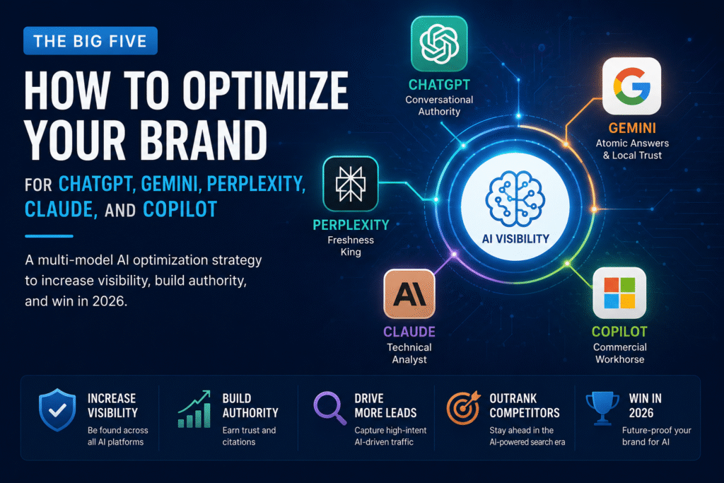 How to Optimize Your Brand for ChatGPT, Gemini, Perplexity, Claude, and Copilot with BroDop Boost AI.